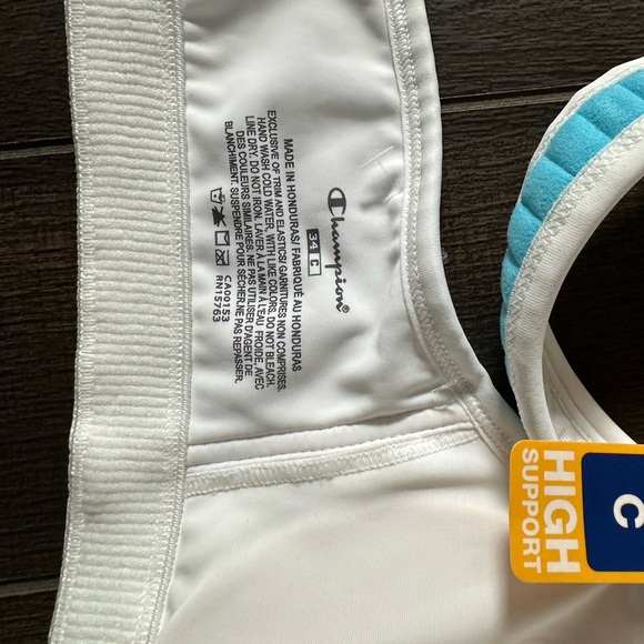 Champion B2399 Shape U-Plus Sports Workout Bra 34C New NWT White high impact - Picture 4 of 4